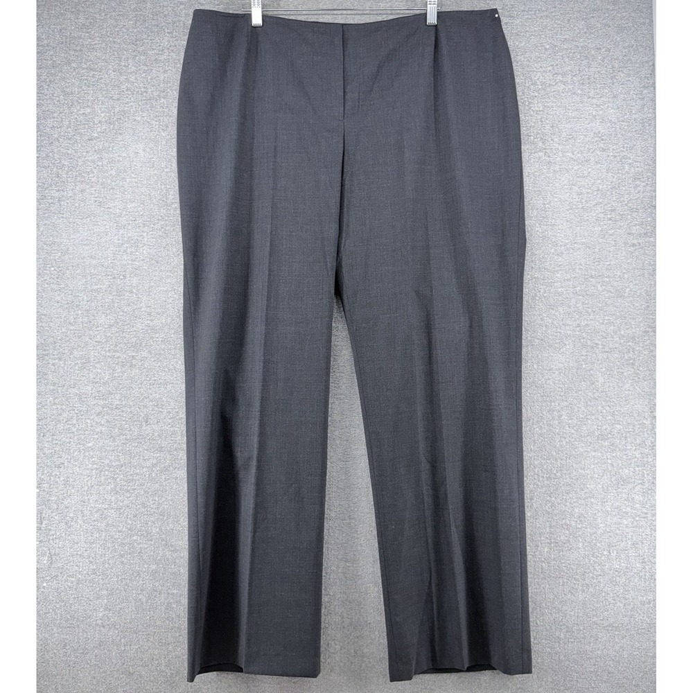 Lafayette 148 Dress Pants Women Size 18 Gray Virgin Wool Office Business Dressy